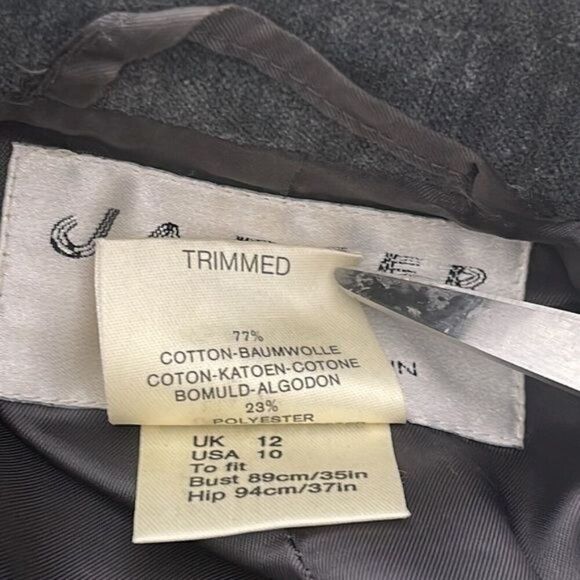 Jaeger Women Cream Gray Wool Blend Tweed Jacket Size 10 - Picture 8 of 8